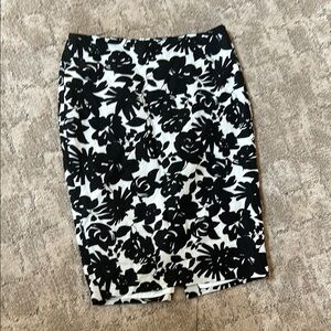 Floral Black and White Women's Skirt